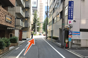 左手にうねめビル（１階が薬局）があり、３階の銀座スリーピース整体院のインターホンを押してください。